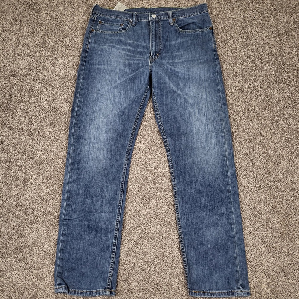 Levi's 522 Jeans‎ Mens 36x32 Fits 36x30 Blue Slim Taper Stretch Denim 16882-0062